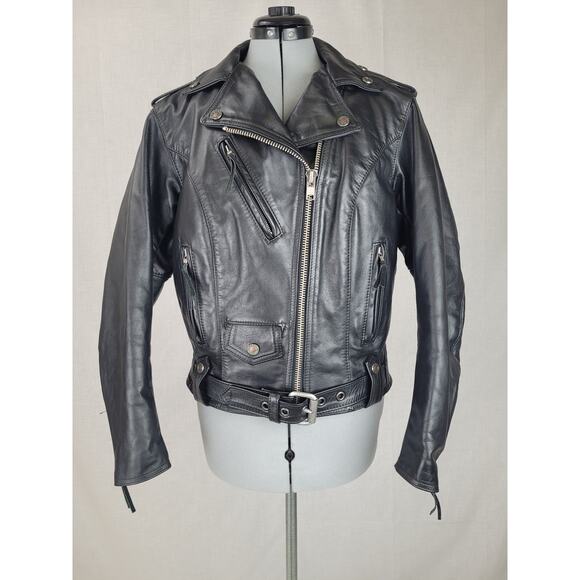 Vintage 1990s Harley-Davidson Leather Motorcycle Jacket Women's Sz M - Picture 1 of 14